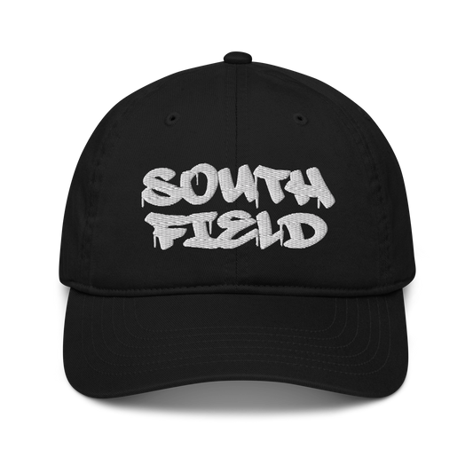 'Southfield' Classic Baseball Cap (Tag Font) | White/Black Embroidery