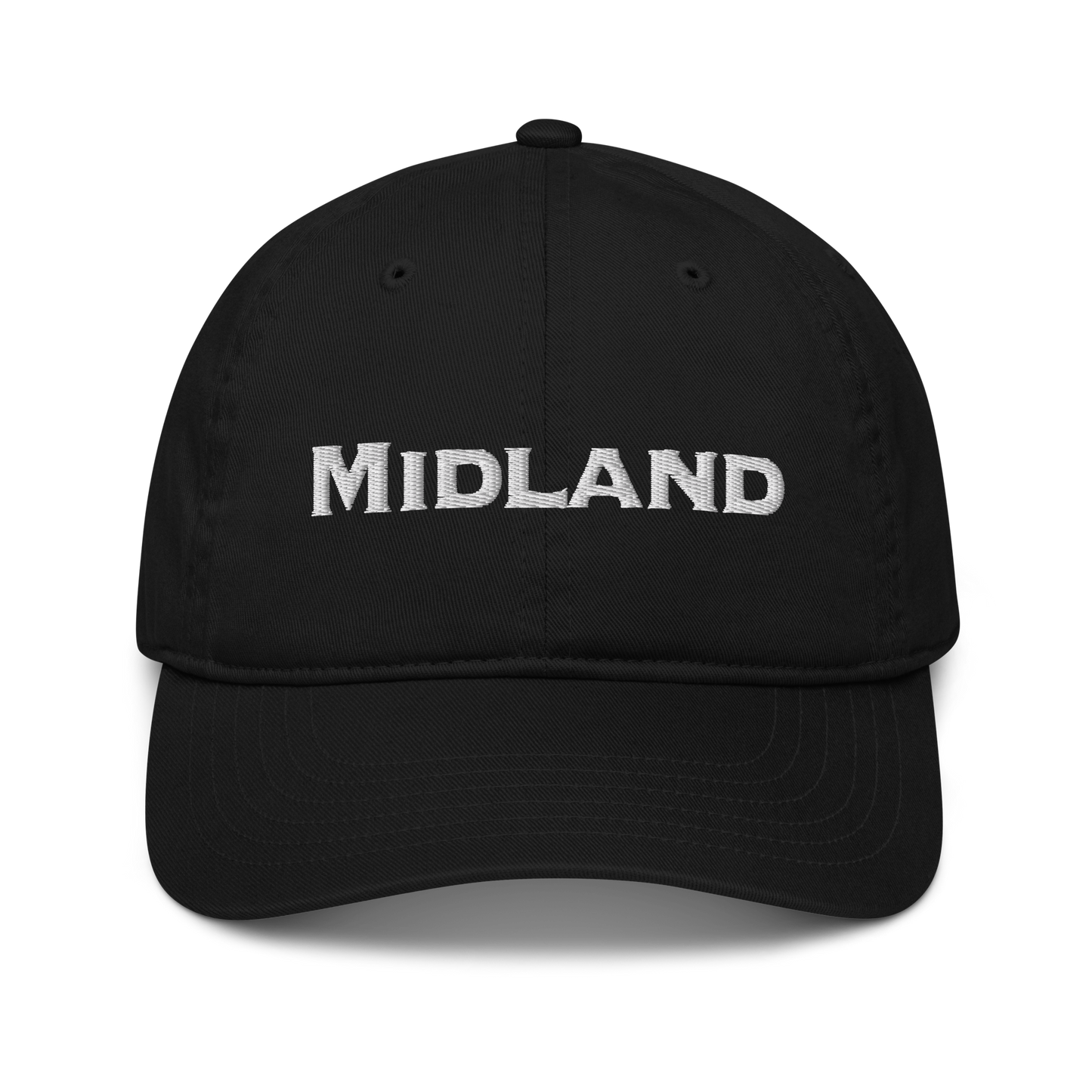 'Midland' Classic Baseball Cap | White/Black Embroidery