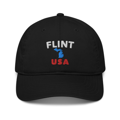 'Flint USA' Classic Baseball Cap (w/ Michigan Outline)