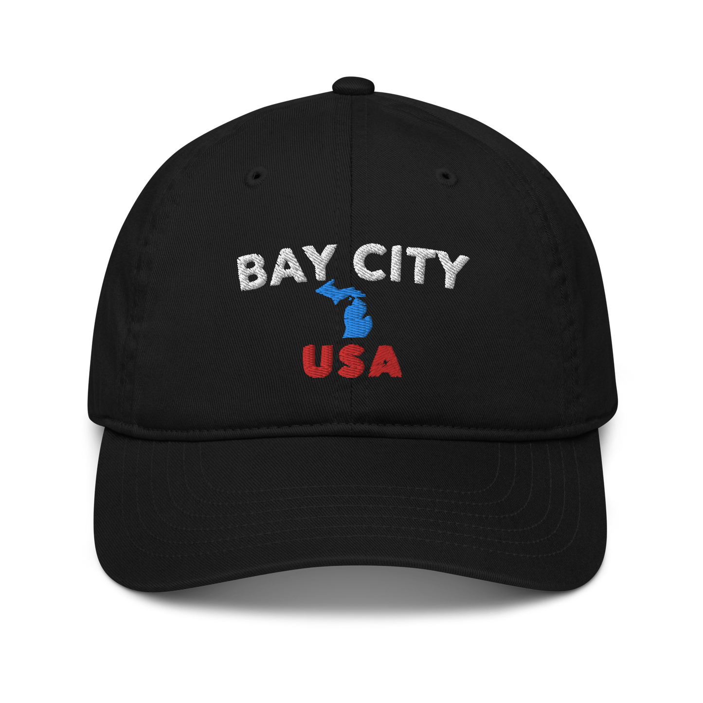 'Bay City USA' Classic Baseball Cap (w/ Michigan Outline)