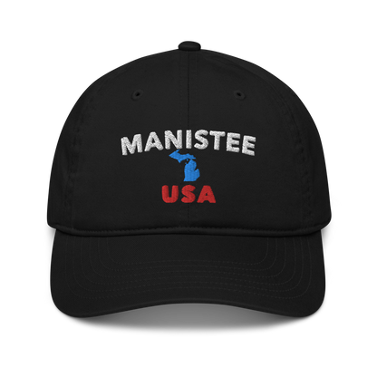 'Manistee USA' Classic Baseball Cap (w/ Michigan Outline)