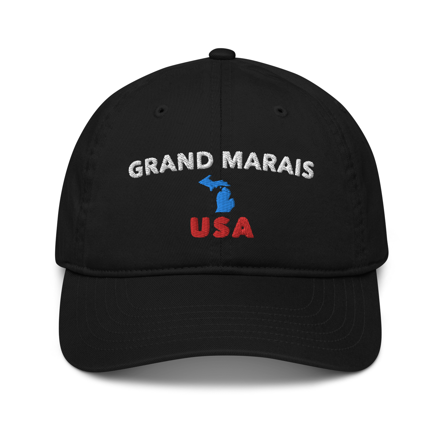 'Grand Marais USA' Classic Baseball Cap (w/ Michigan Outline)