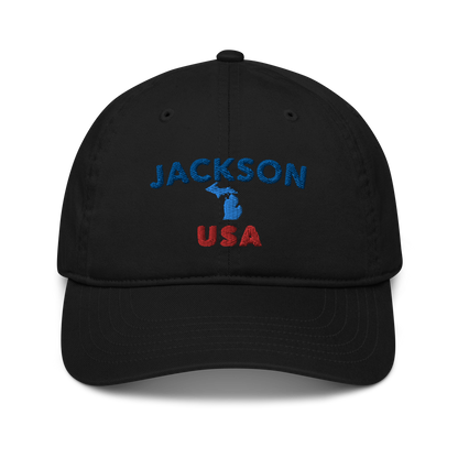 'Jackson USA' Classic Baseball Cap (w/ Michigan Outline)