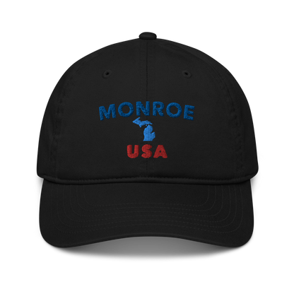 'Monroe USA' Classic Baseball Cap (w/ Michigan Outline)