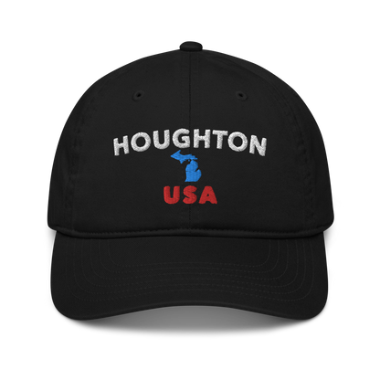 'Houghton USA' Classic Baseball Cap (w/ Michigan Outline)