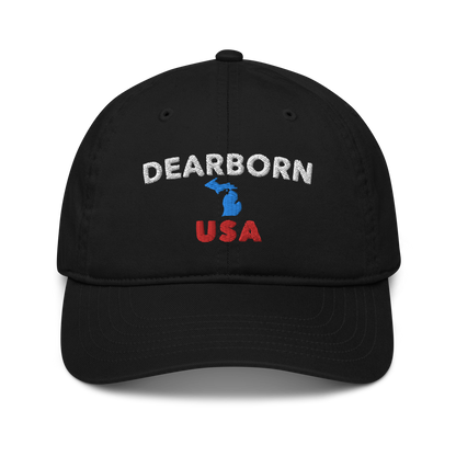 'Dearborn USA' Classic Baseball Cap (w/ Michigan Outline)