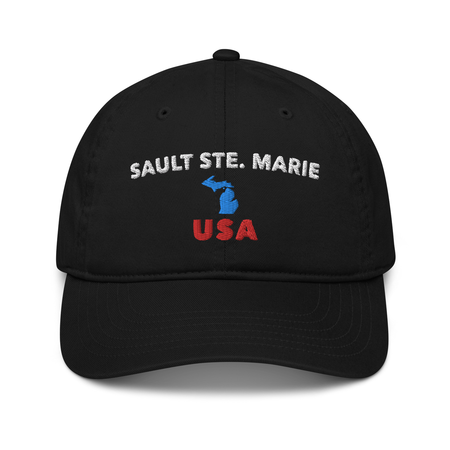 'Sault Ste. Marie' Classic Baseball Cap (w/ Michigan Outline)