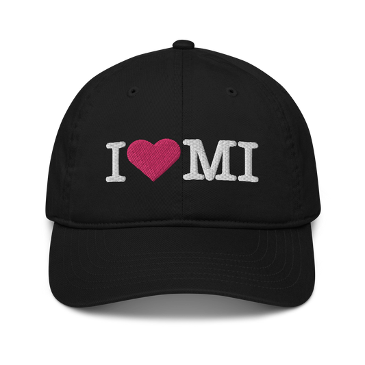 Michigan 'I ❤️ MI' Classic Baseball Cap (Typewriter Font)