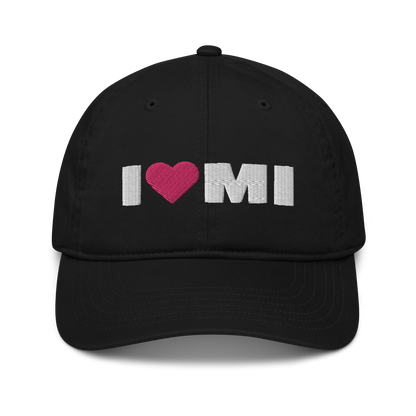 Michigan 'I ❤️ MI' Classic Baseball Cap (French Olive Font)