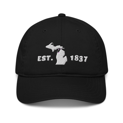 Michigan 'EST 1837' Classic Baseball Cap (Marker Font w/ MI Outline)