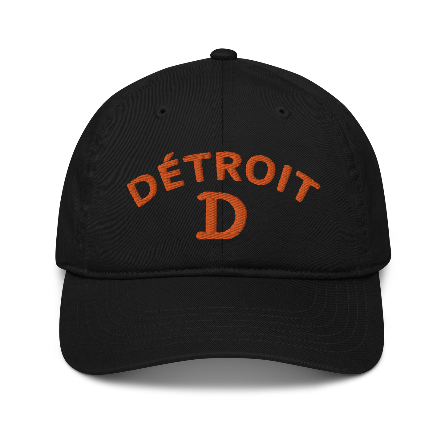 'Détroit' Baseball Cap (w/ Old French D) | Orange Embroidery