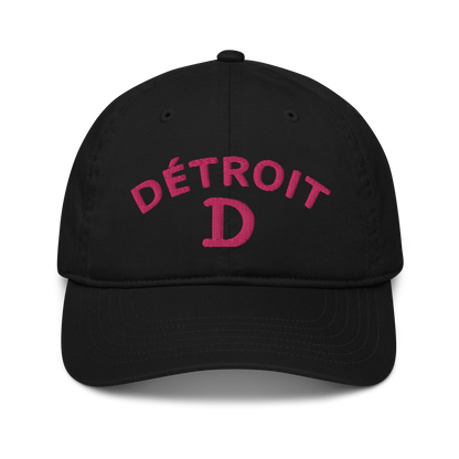 'Détroit' Baseball Cap (w/ Old French D and Fleur de Lys) | Pink Embroidery