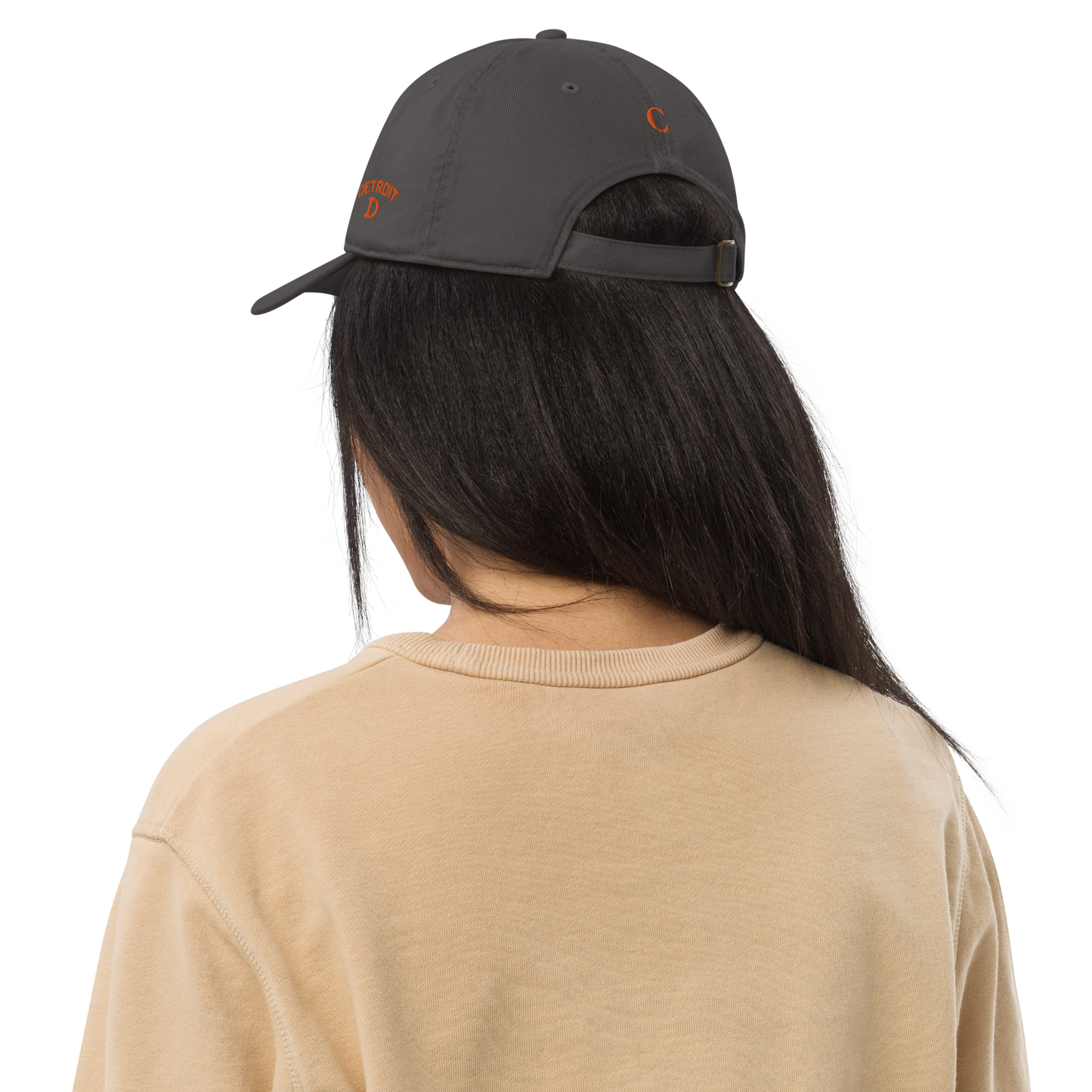 Detroit 'Old French D' Baseball Cap (w/ Side Design) | Orange Embroidery