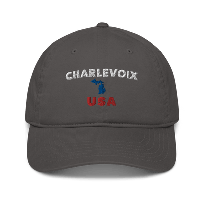 'Charlevoix USA' Baseball Cap | with Michigan Outline - Circumspice Michigan