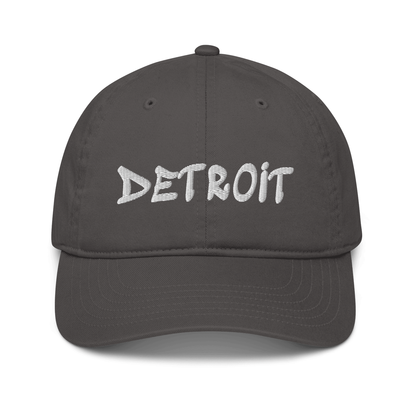 'Detroit' Baseball Cap (Hip Hop Graffiti Font) | White/Black Embroidery - Circumspice Michigan