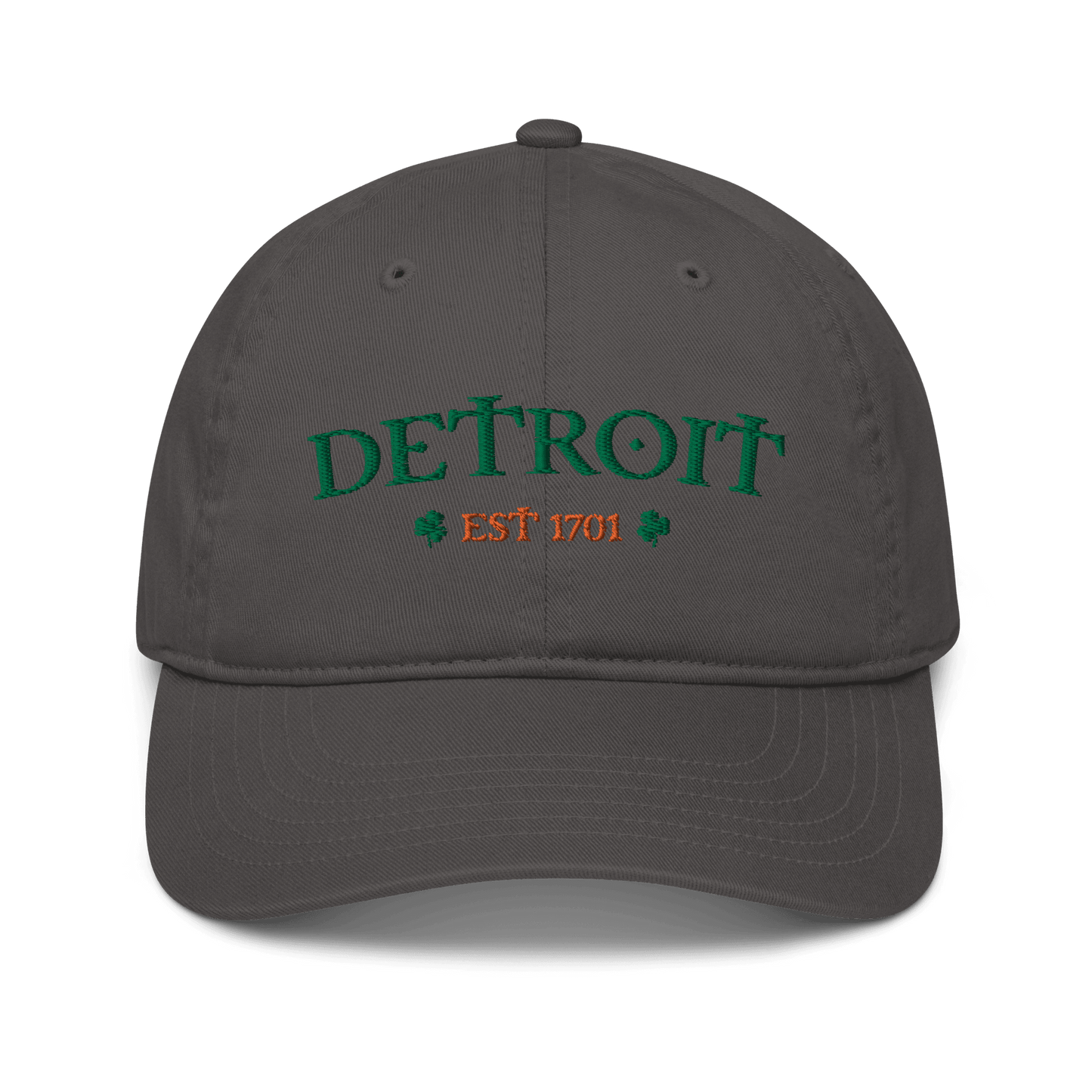 'Detroit Est. 1701' Baseball Cap (Irish Font w/Shamrocks) - Circumspice Michigan