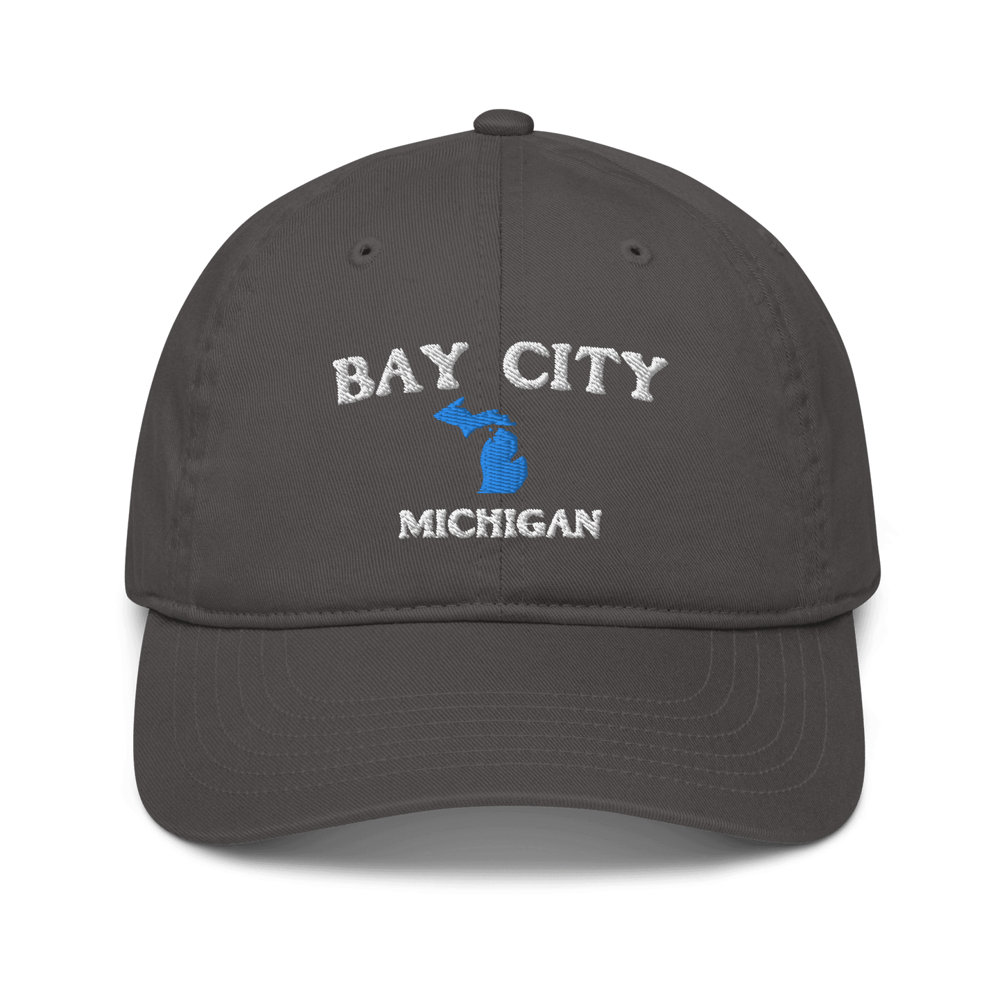 'Bay City Michigan' Baseball Cap (w/ MI Outline) - Circumspice Michigan