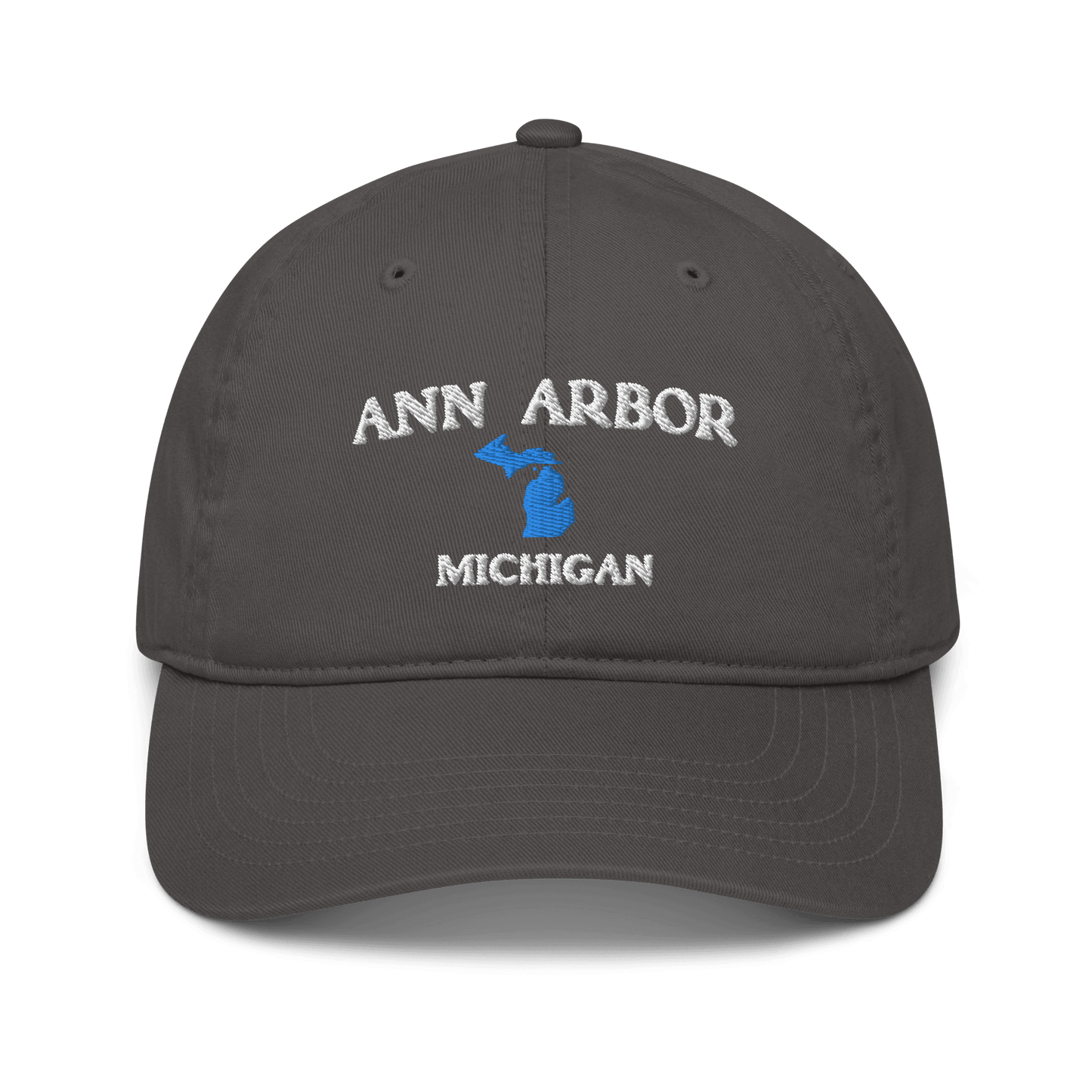 'Ann Arbor Michigan' Baseball Cap (w/ MI Outline) - Circumspice Michigan