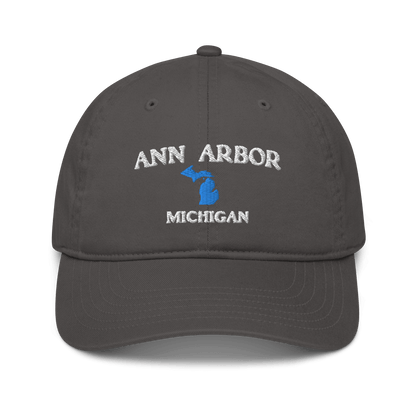 'Ann Arbor Michigan' Baseball Cap (w/ MI Outline) - Circumspice Michigan