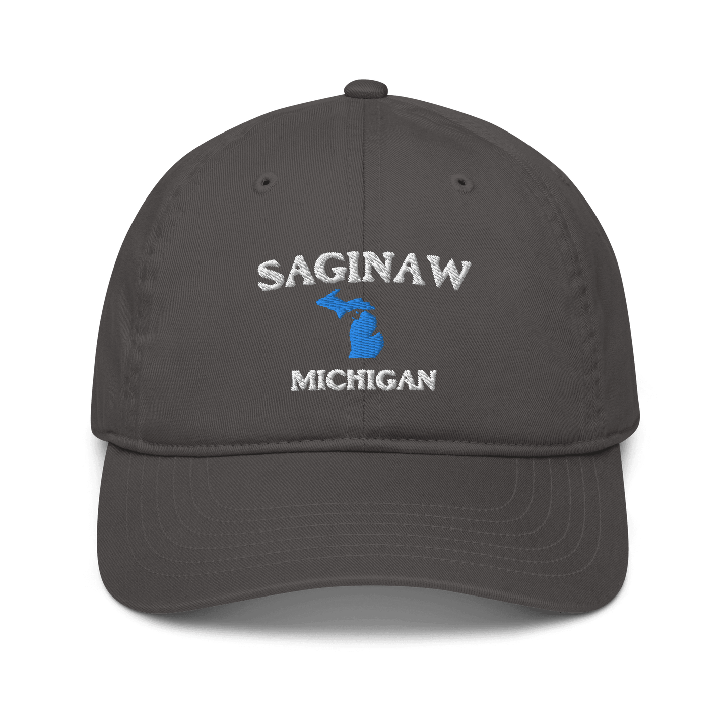 'Saginaw Michigan' Baseball Cap (w/ MI Outline) - Circumspice Michigan