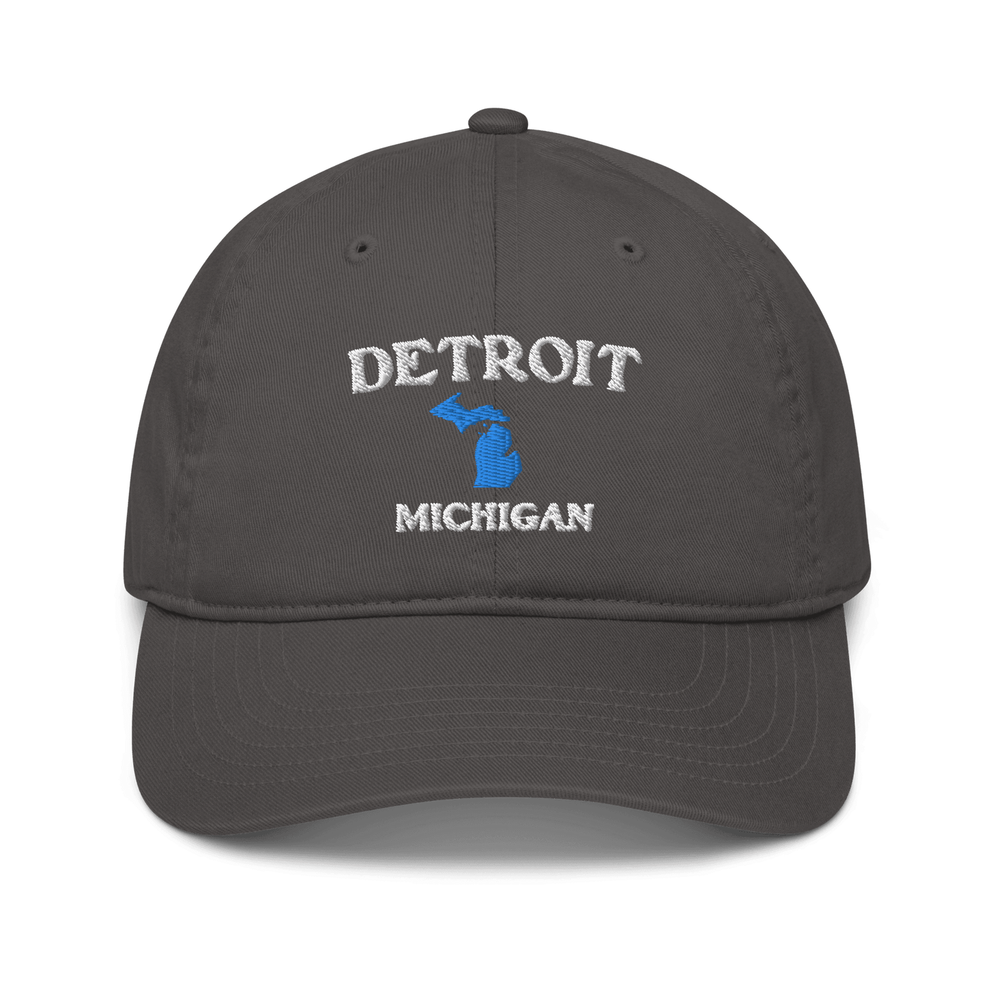 'Detroit Michigan' Baseball Cap (w/ MI Outline) - Circumspice Michigan