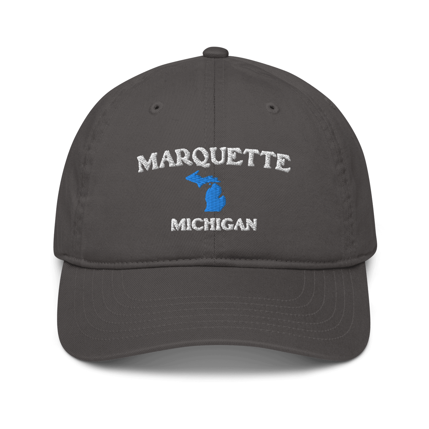 'Marquette Michigan' Baseball Cap (w/ MI Outline) - Circumspice Michigan