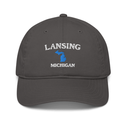 'Lansing Michigan' Baseball Cap (w/ MI Outline) - Circumspice Michigan