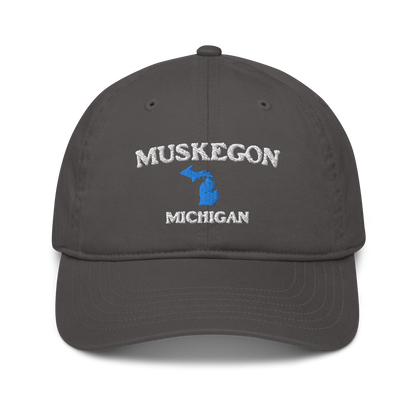 'Muskegon Michigan' Classic Baseball Cap (w/ Michigan Outline)