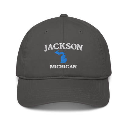 'Jackson Michigan' Classic Baseball Cap (w/ Michigan Outline)