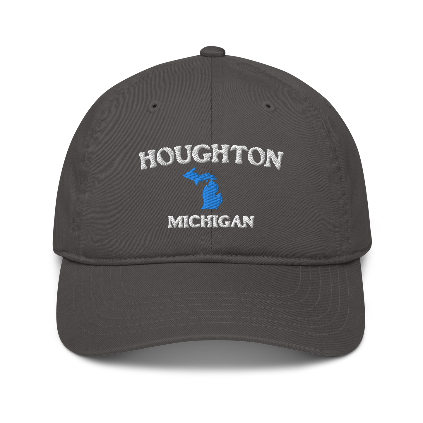 'Houghton Michigan' Classic Baseball Cap (w/ Michigan Outline)