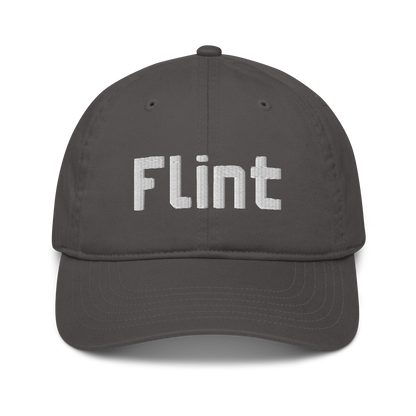 'Flint' Classic Baseball Cap | White/Black Embroidery