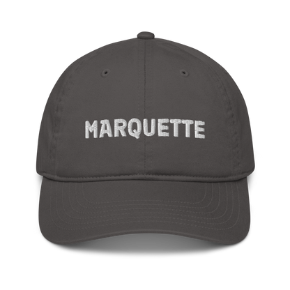 'Marquette' Classic Baseball Cap | White/Black Embroidery