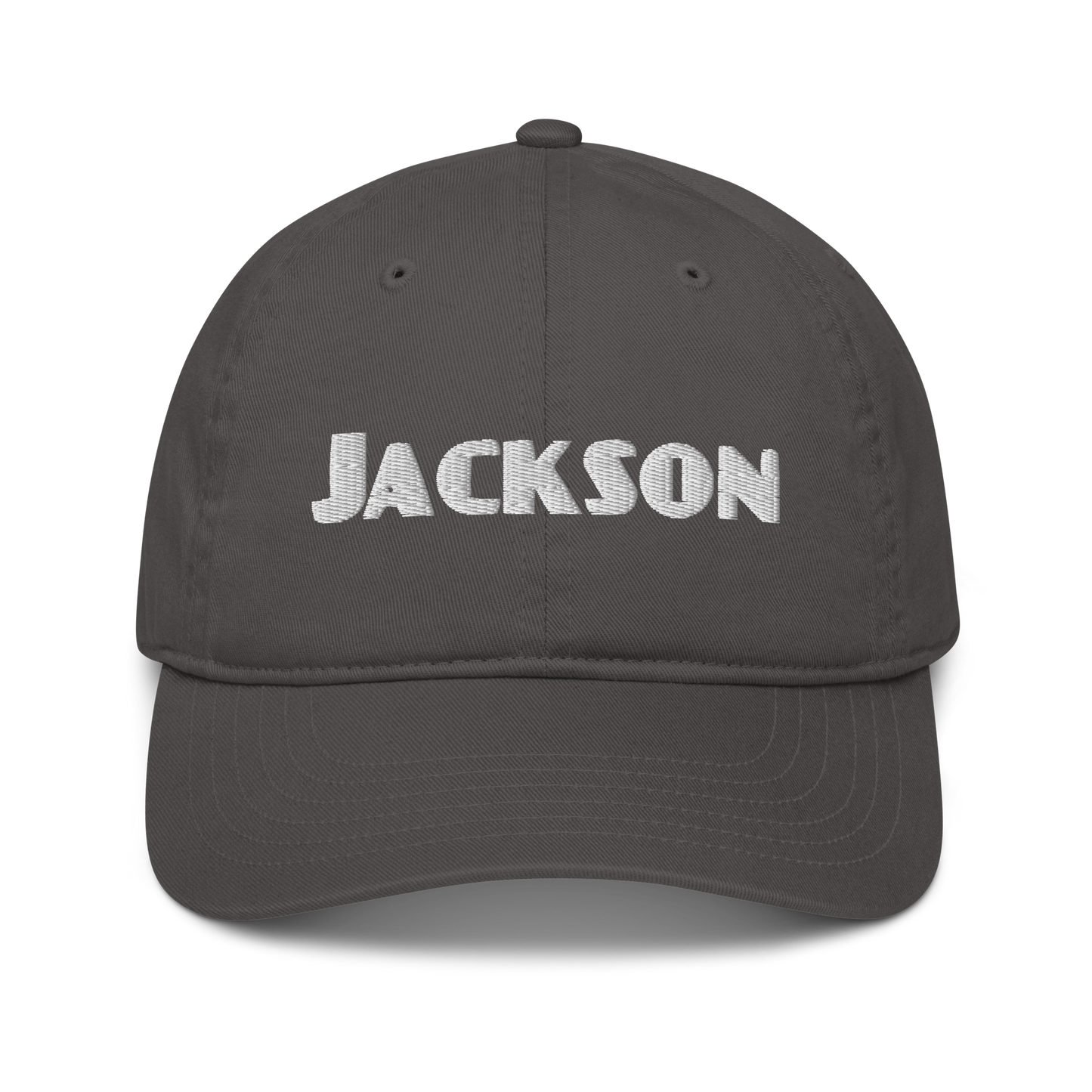 'Jackson' Classic Baseball Cap | White/Black Embroidery