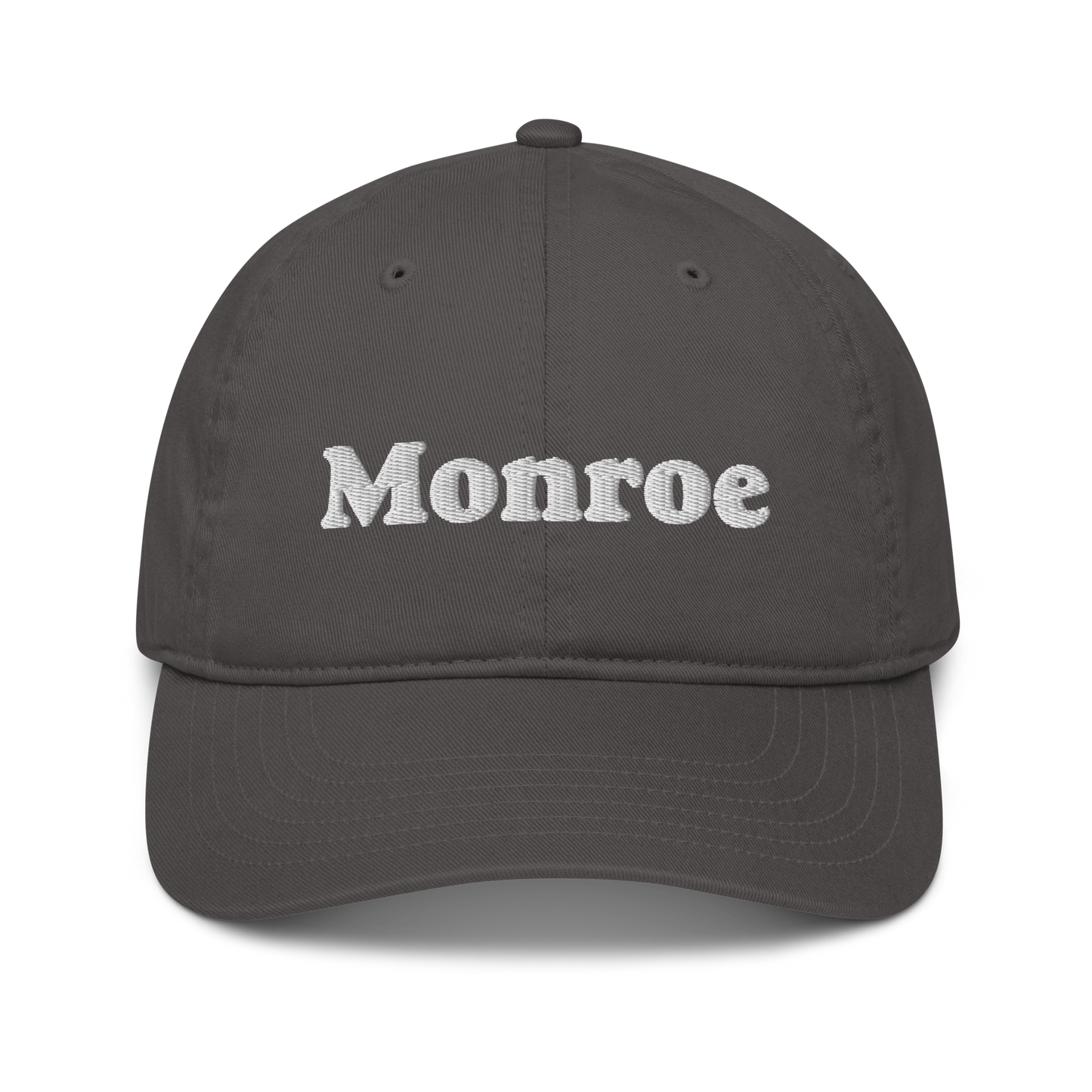 'Monroe' Classic Baseball Cap | White/Black Embroidery