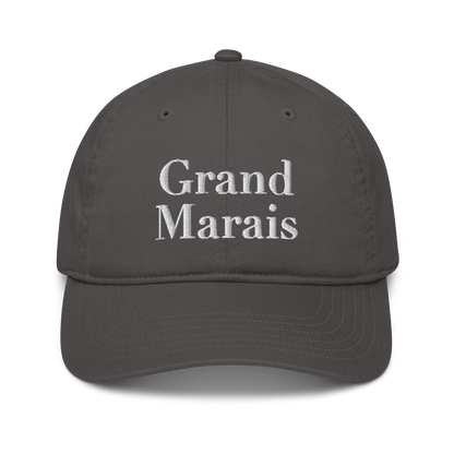 'Grand Marais' Classic Baseball Cap | White/Navy Embroidery