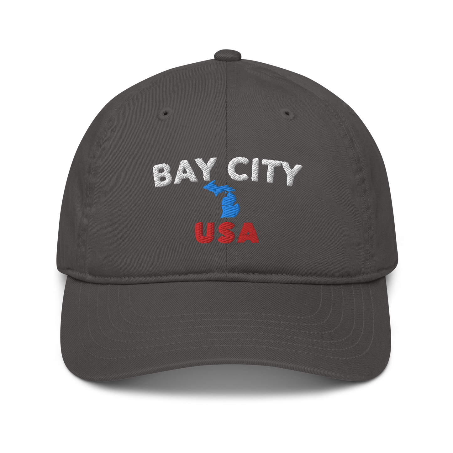 'Bay City USA' Classic Baseball Cap (w/ Michigan Outline)