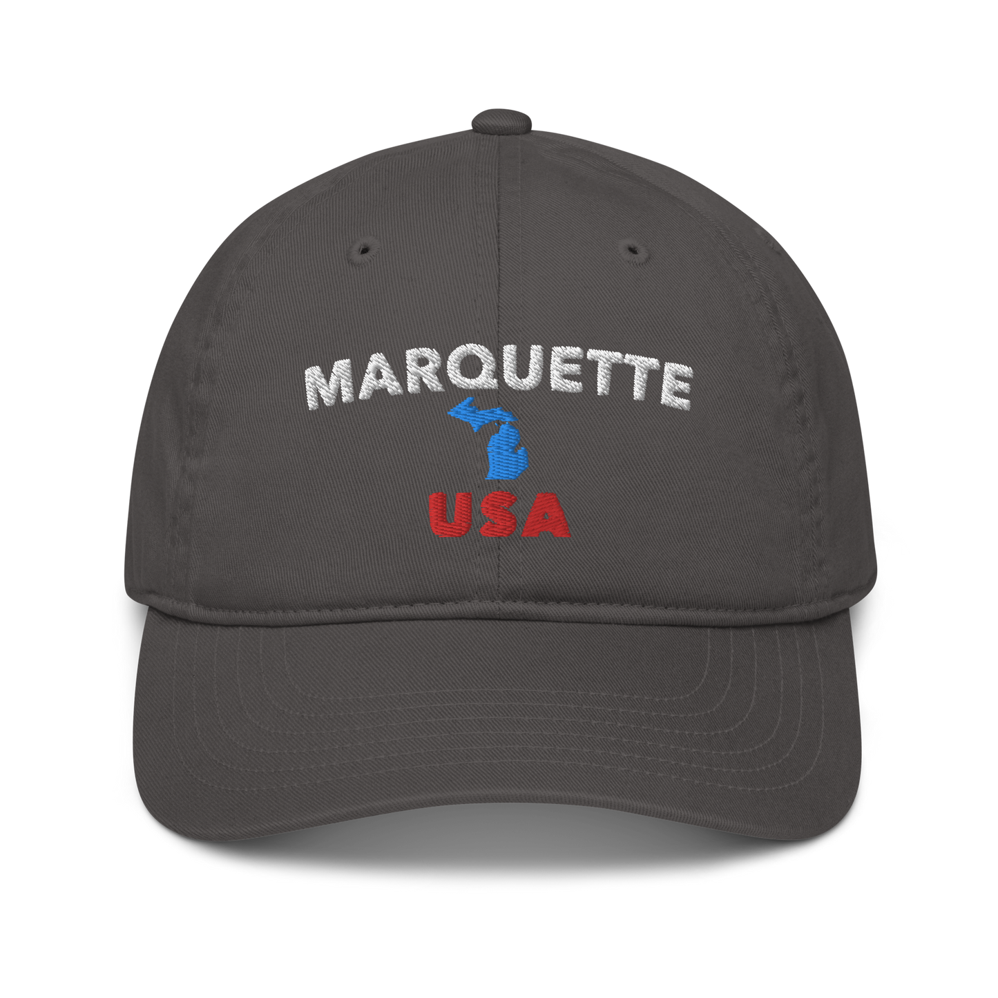 'Marquette USA' Classic Baseball Cap (w/ Michigan Outline)