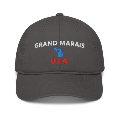 'Grand Marais USA' Classic Baseball Cap (w/ Michigan Outline)