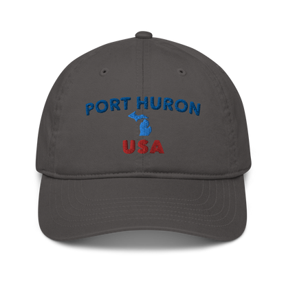 'Port Huron USA' Classic Baseball Cap (w/ Michigan Outline)