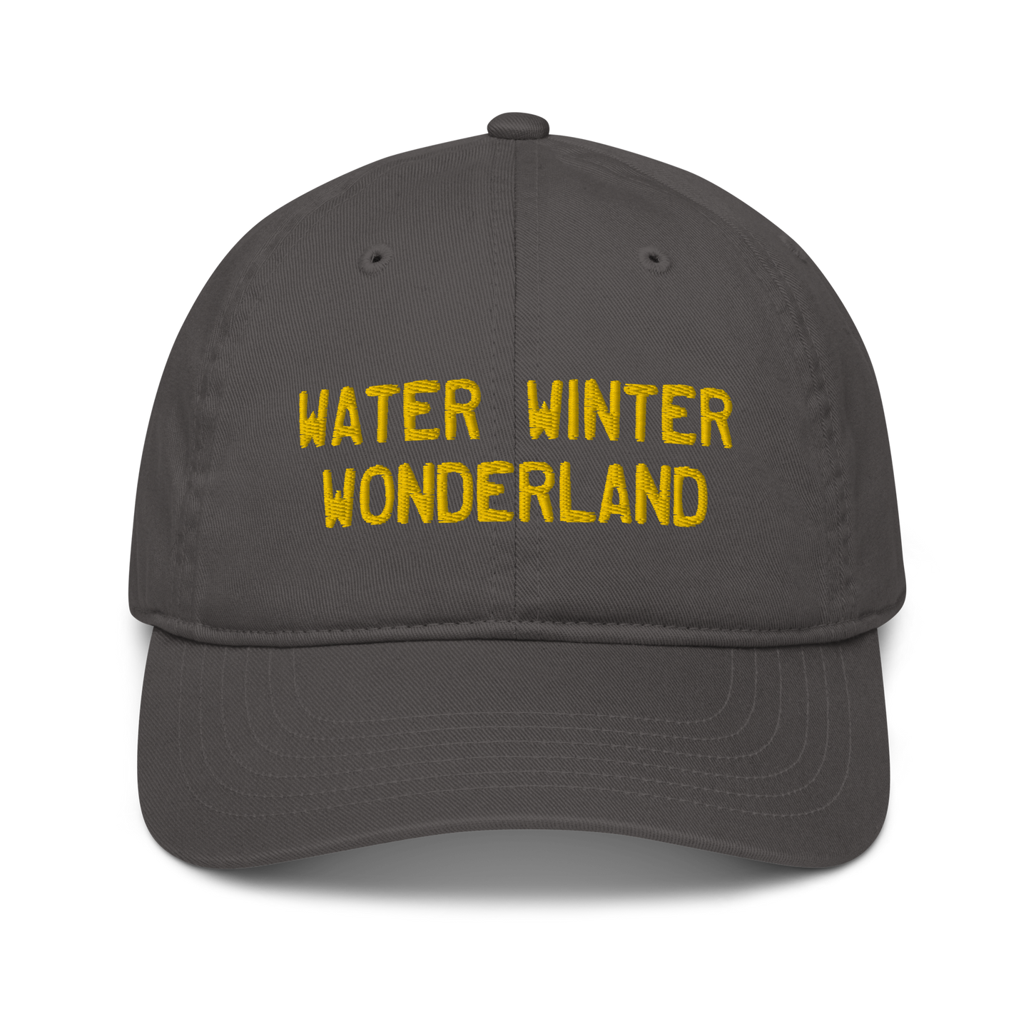 'Water Winter Wonderland' Classic Baseball Cap (Licence Plate Font) | Gold Embroidery