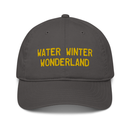 'Water Winter Wonderland' Classic Baseball Cap (Licence Plate Font) | Gold Embroidery