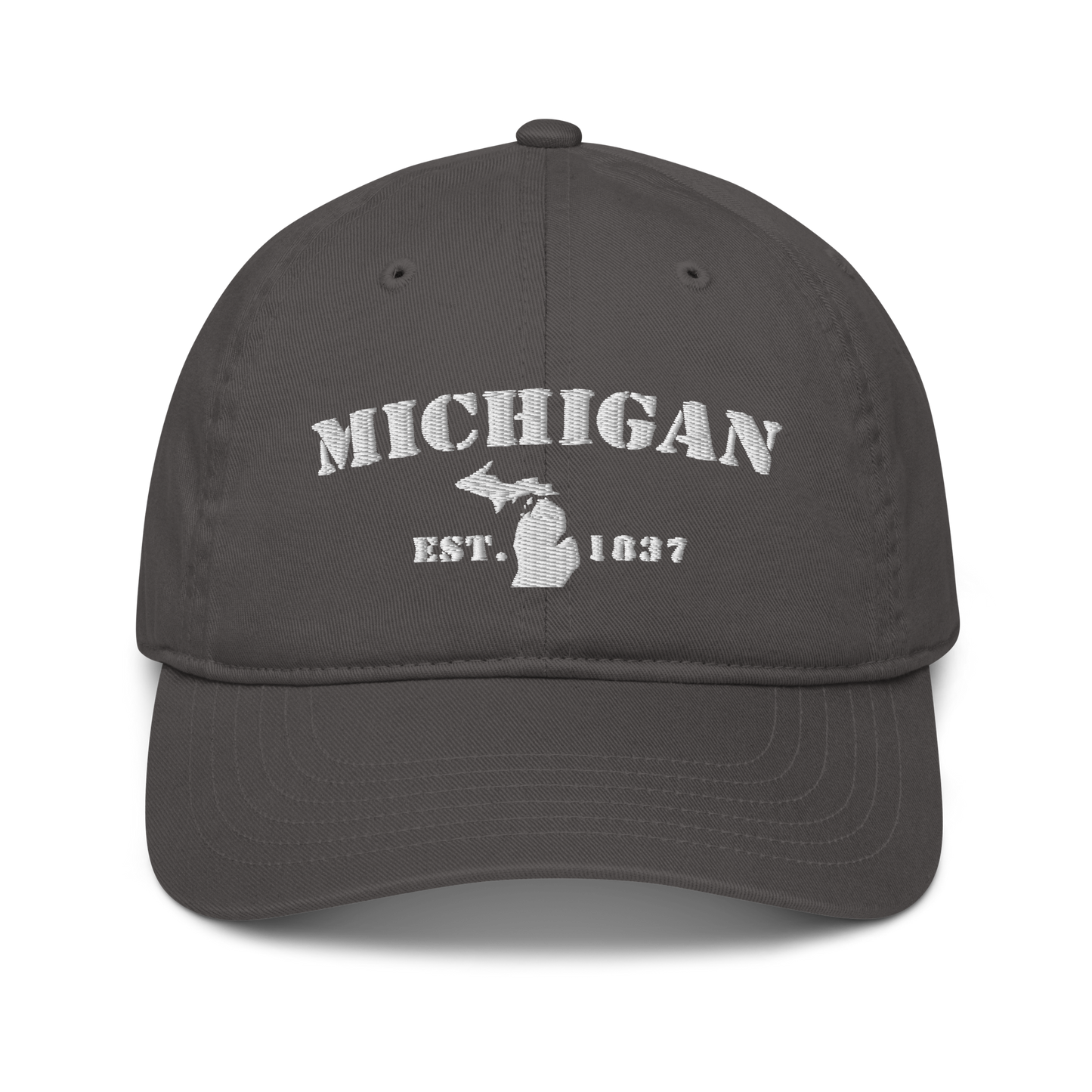 'Michigan EST 1837' Classic Baseball Cap (Army Stencil Font)