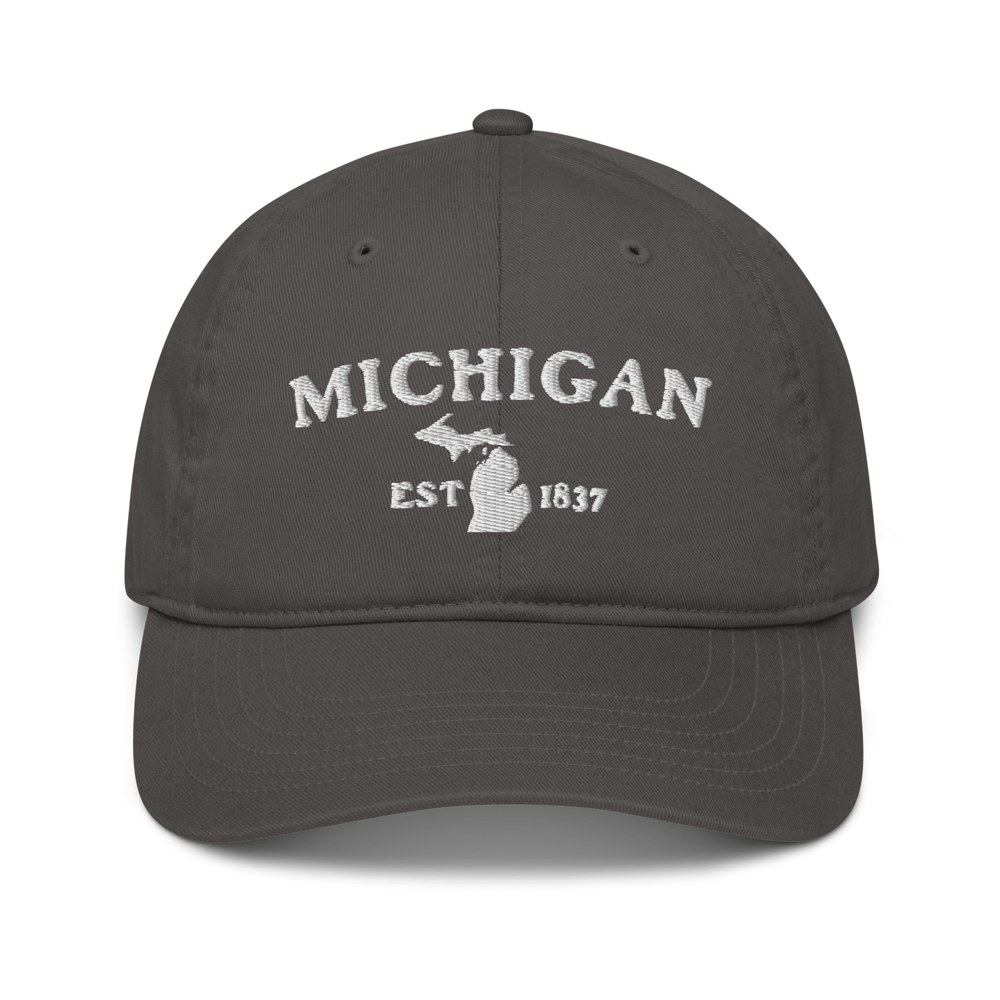 'Michigan EST 1837' Classic Baseball Cap (Woodcut Font)