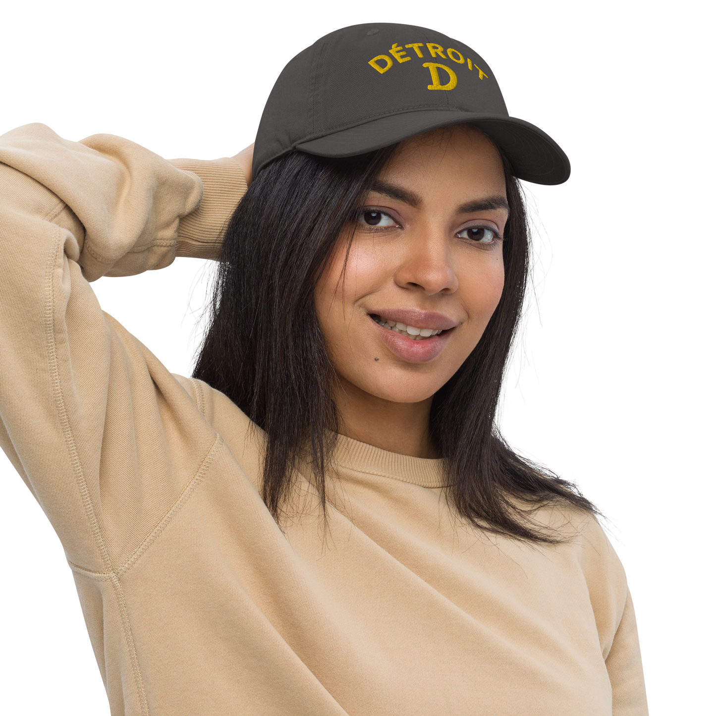 'Détroit' Baseball Cap (w/ Old French D and Fleur de Lys) | Gold Embroidery