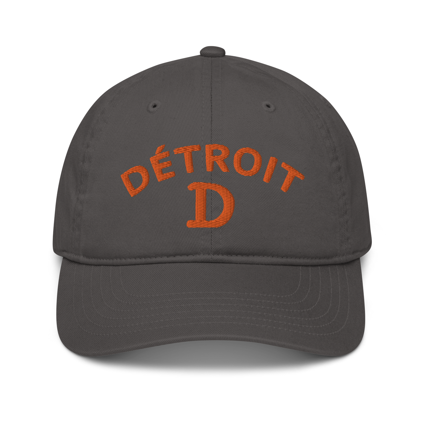 'Détroit' Baseball Cap (w/ Old French D and Fleur de Lys) | Orange Embroidery