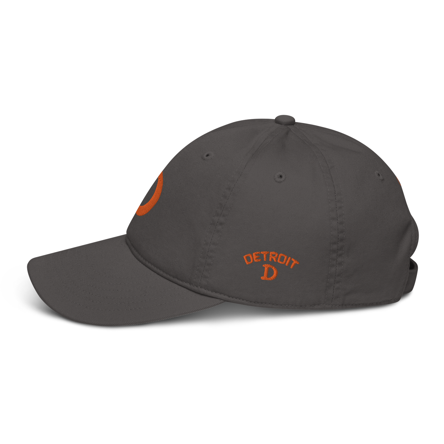 Detroit 'Old French D' Baseball Cap (w/ Side Design) | Orange Embroidery