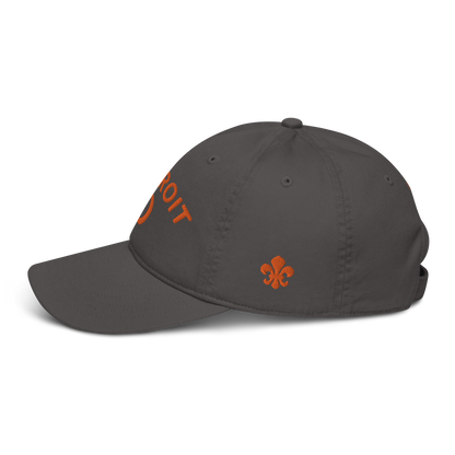 'Détroit' Baseball Cap (w/ Old French D and Fleur de Lys) | Orange Embroidery