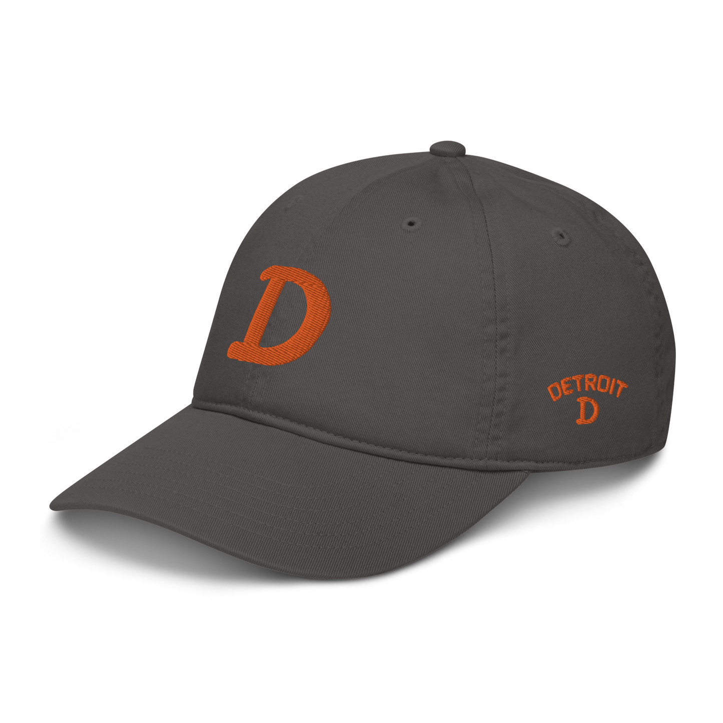 Detroit 'Old French D' Baseball Cap (w/ Side Design) | Orange Embroidery