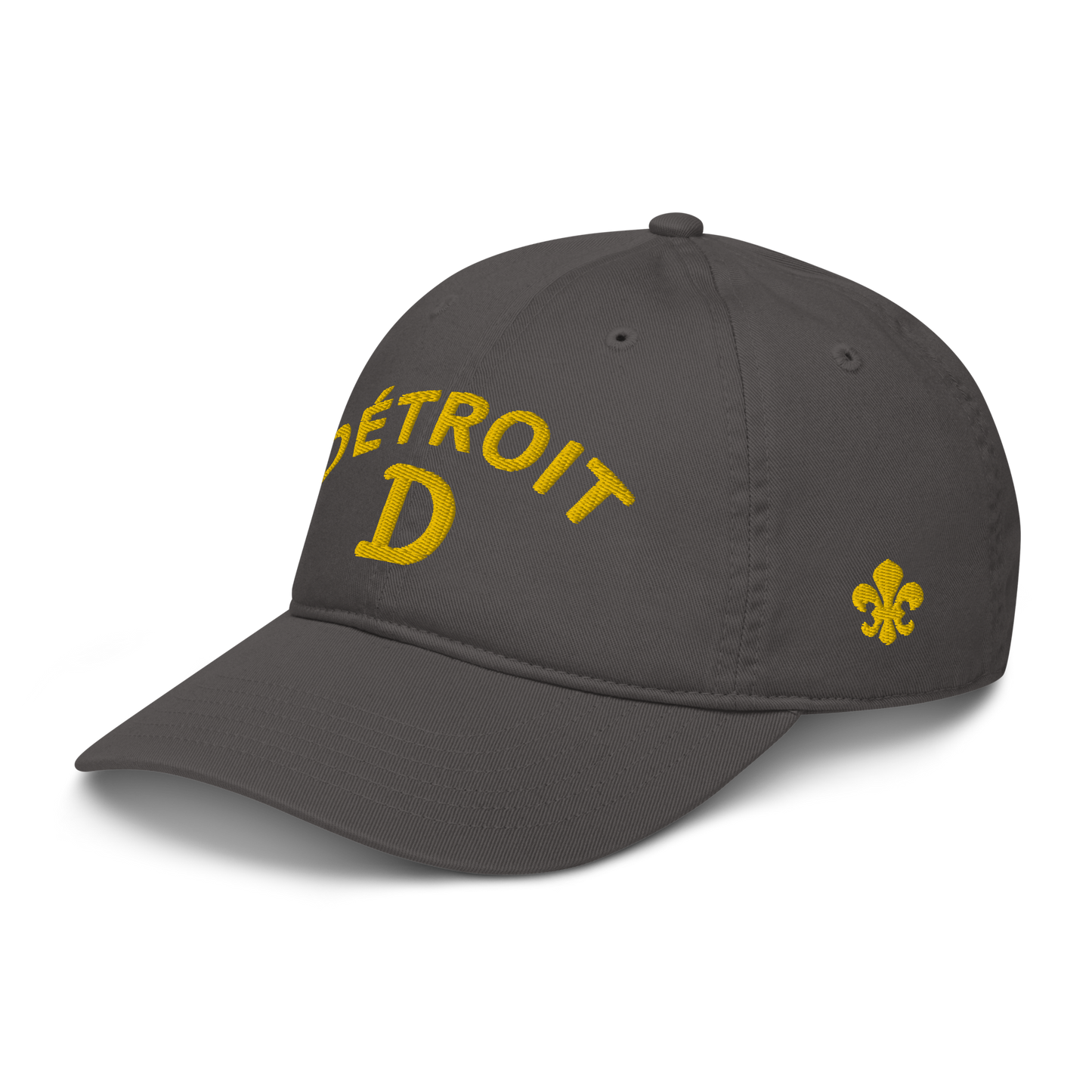 'Détroit' Baseball Cap (w/ Old French D and Fleur de Lys) | Gold Embroidery