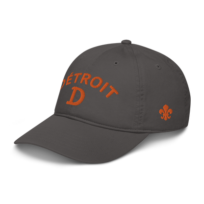 'Détroit' Baseball Cap (w/ Old French D and Fleur de Lys) | Orange Embroidery